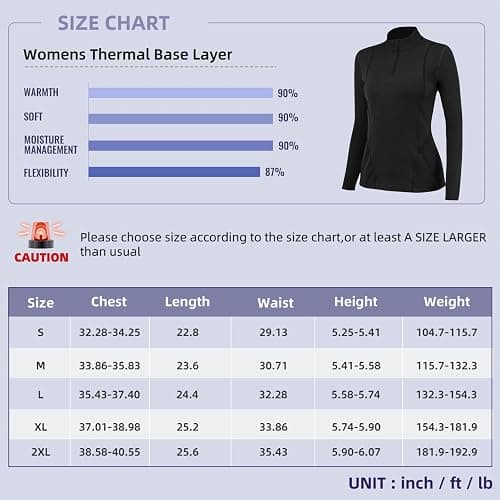 TERODACO Half Zip Thermal Base Layer Women Warm Wicking Ski Base Layers with Micro Fleece Long Sleeves Ladies Thermal Tops for Running Hiking Cycling Soft Quick Dry Breathable thumbnail 7