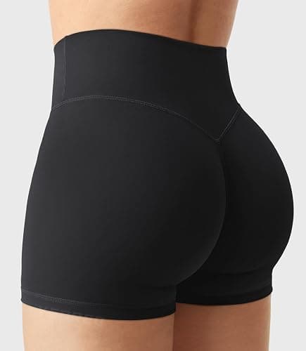 YEOREO Women's Biker Shorts 2.5" No Front Seam Elysina High Waist Hidden Scrunch Workout Gym Yoga Running Shorts thumbnail 2