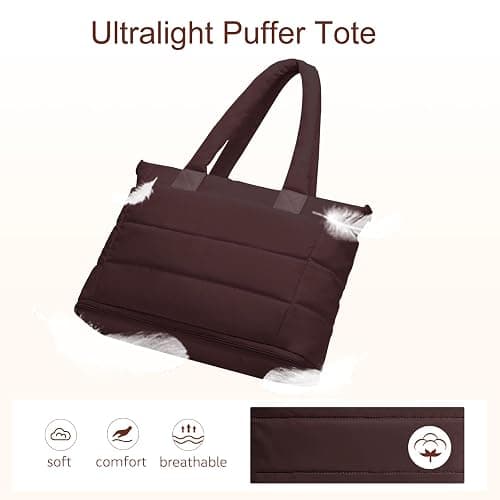 Puffer Tote Bag for Women Quilted Nurse Bag Lightweight Work Bag for Teacher Travel Handbag with Multiple Pockets thumbnail 7