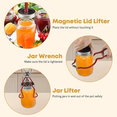 BriSunshine 21.5 QT Stainless Steel Canning Pot with Lid, Rack & Canning Tools Set, Canning Supplies Kit Water Bath Canner for Beginner thumbnail 7