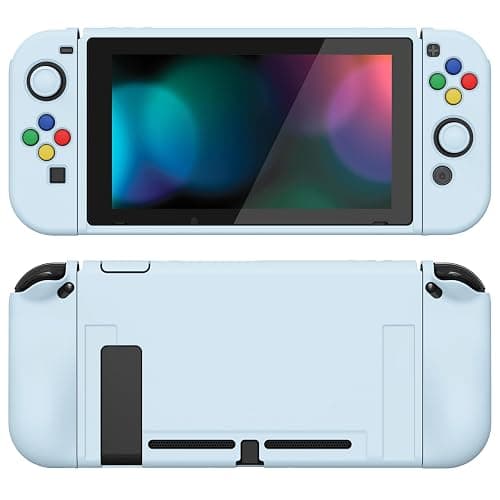 playvital ZealProtect Soft Protective Case for Nintendo Switch, Flexible Joycon Cover Slim Cover for Nintendo Switch with Screen Protector & Thumb Grips & Direction Button Caps - Sky Blue - Image 1