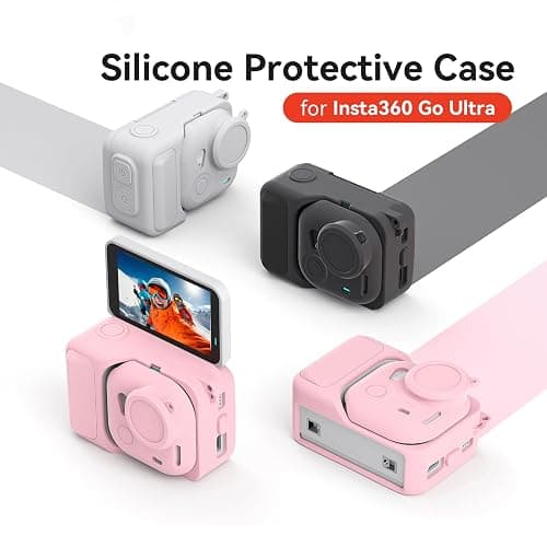 Silicone Case for Insta360 Go Ultra Cases Full Body Sleeve Protective Cover Compatible with Insta360 Go Ultra Camera Accessories with Enhanced Grip, Anti-Scratch Lens Cap, Pink thumbnail 3