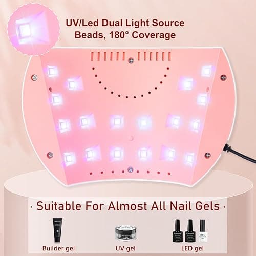 UV Nail Lamp, Nail Dryer 54W UV Lamps for Gel Nails with 3 Timer, Auto Sensor, LCD Screen, USB Plug, Led Nail Lamp Nails Dryers, Nail-Lamps, Gel Nail Lamp, Portable Nail UV Lamp thumbnail 2