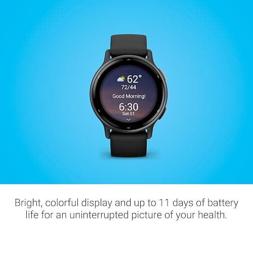 Garmin Vívoactive 5, Health and Fitness GPS Smartwatch, AMOLED Display, Up to 11 Days of Battery, Slate Aluminum Bezel with Black Case and Silicone Band thumbnail 3