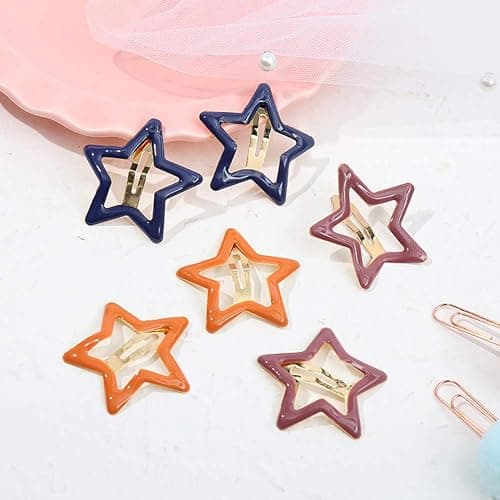 Pinksee 12 Pcs Metal Snap Hair Clips Star Hair Barrettes Hair Accessories for Women Girls (Star) thumbnail 3