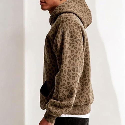 VOLYMOON Y2K Leopard Print Hoodies Oversized Cheetah Sweatshirts Vintage Trendy Casual Long Sleeve Pullover With Pockets thumbnail 3