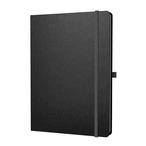 ONAVIA A4 Lined Journal Notebook, 8mm Ruled Notepad, Journaling for Writing, Work, School, Travel and Note Taking, Hardcover 160 Pages (80 Sheets) 8.27 x 11.6 inches (Black) - Image 1