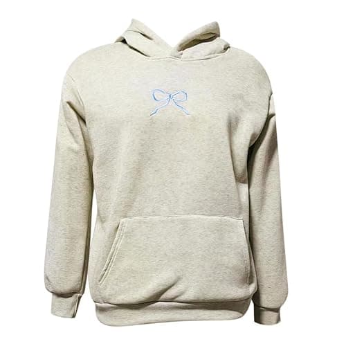 Bow Hoodie for Women Coquette Clothes Bow Embroidery Aesthetic Sweatshirt Y2K Graphic Pullover Tops Preppy Outfit thumbnail 4