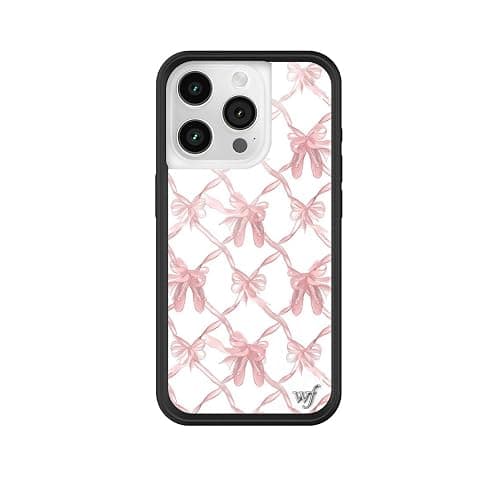 Wildflower Cases - Compatible with iPhone 16 Pro | Protective Bumper, 6.5ft Drop Test Certified, Women Owned Small Business | Cute Trendy Coquette Pink Bows Ballet Slippers | On Pointe - Image 1