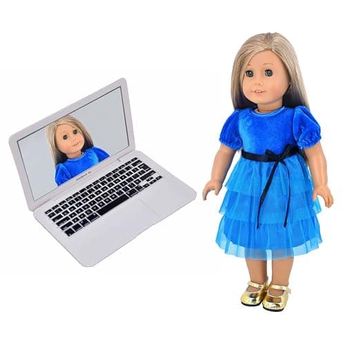 ebuddy Mini Dollhouse Toy Cat Laptop Tiny Fake Computer Mirror for Cat (White) thumbnail 9