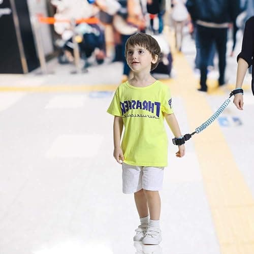 Blisstime 2 in 1 Toddler Leash - Anti Lost Wrist Link for Toddlers - Toddler Harness, Baby Leash, Leash for Toddlers, Wrist Leashes, Child Leashes for Toddlers, Not Easy to Open Without Key - blue thumbnail 7