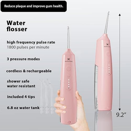 2-1 Oral Clean Kit- Water Dental flosser & Electric Toothbrush Combo- Brushing & Flossing- for Teeth Cleaning and Gum Health (Pink) thumbnail 3