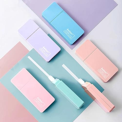 Aebor 6 Pack Correction Tape Cute White Tape Macaron Color Correction Tape, Easy To Use Applicator for Instant Corrections for Students,Office Workers thumbnail 8