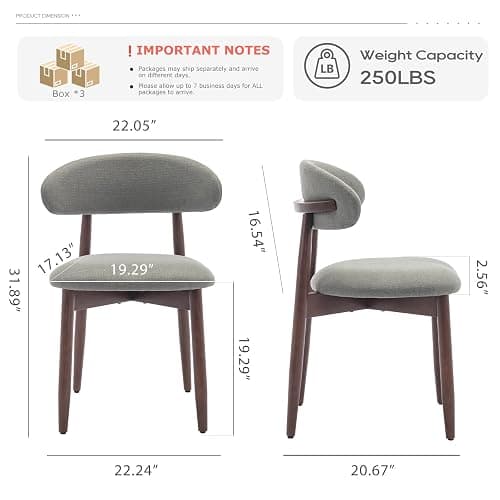 COLAMY Wooden Dining Chairs Set of 6, Modern Fabric Upholstered Kitchen Side Chairs, Farmhouse Dining Room Chairs with Foot Pegs, Green thumbnail 2