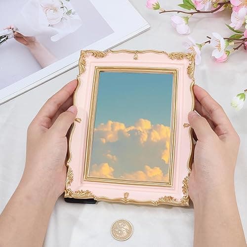SOFPLATE Marcos de Fotos Vintage Rosas 5x7 marco Decorativo Portafotos Antiguo Adornado con Tapete Acento Shabby Chic Exhibición de Fotos para 4x6 fotos Sobremesa Escritorio O Pared Horizontal O Verti thumbnail 2