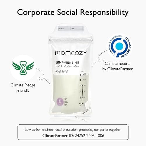 Momcozy Breastmilk Storing Bags, Temp-Sensing Discoloration Milk Storing Bags for Breastfeeding, Disposable Milk Storage Bag with 6 Ounce Self Standing, No-Leak Milk Freezer Storage Pouches, 120pcs thumbnail 7