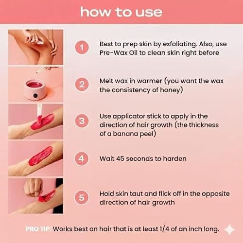 KoluaWax Premium Waxing Kit for Women - Beginner Friendly - Complete Wax Kit that includes 14oz of Wax Beads, Applicator, Pre and Post Care, Suitable for Sensitive Skin (Blush) thumbnail 7
