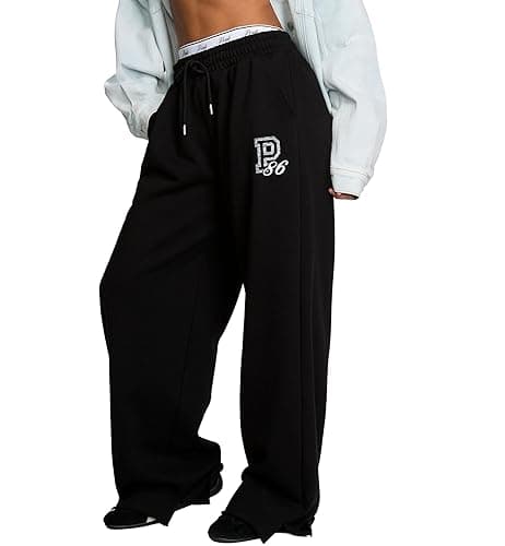Victoria's Secret Pink Women's Campus Fleece Wide-Leg Sweatpants - Image 1
