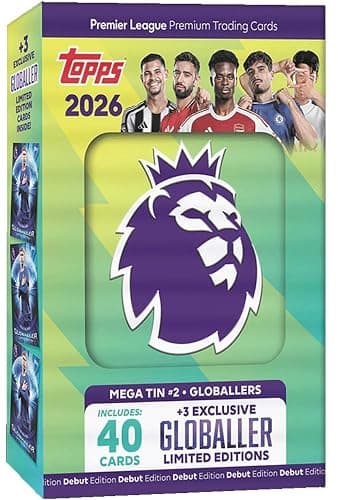 Premier League 2026 New - One Random Mega Tin - 40 Cards Including 3 Exclusive LE 25/26 Soccer Cards + Hassential Sticker thumbnail 2