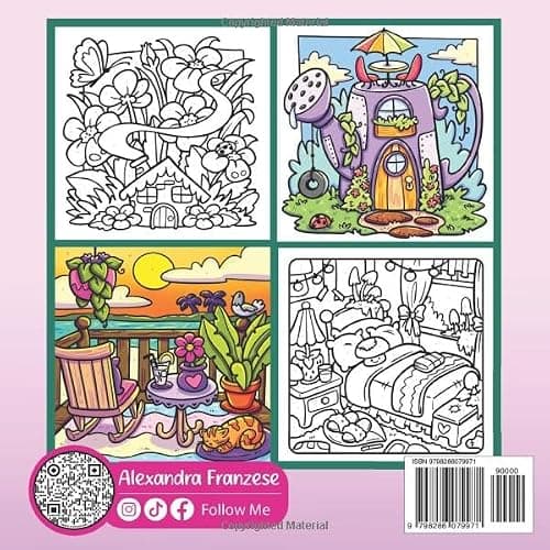 Color By Number Tiny Houses: Cute Rooms and Exteriors, Relaxing Easy Activities for Adults or Kids, Numbered and Non-Numbered Pages Included (Color By Number Coloring Books) - Image 1