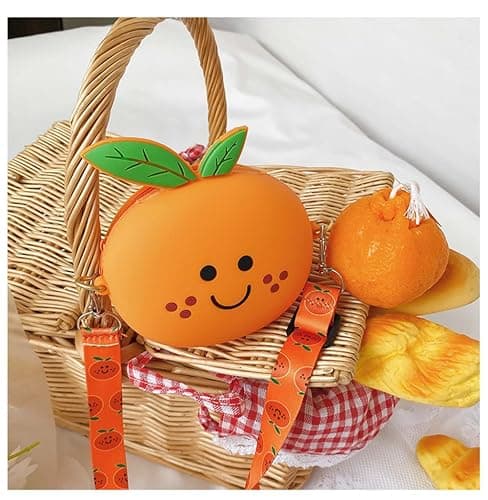 JUCHAO Silicone Mini Coin Purse Shoulder Bag Cartoon Kids Purse for Children's Handbags Shoulder Bag for Toddler Little Girl (Orange) thumbnail 5