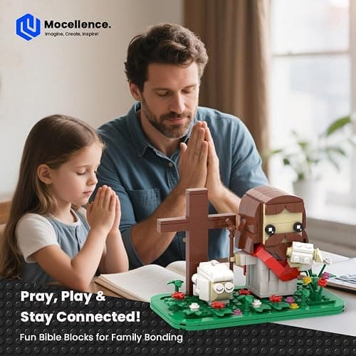 Jesus Building Set, Christmas Building Kit, The Good Shepherd Little Jesus Figures with Sheep and Cross, Easter and Nativity Building Set Christian Gift for for Adults and Kids Ages 6 and Up thumbnail 2