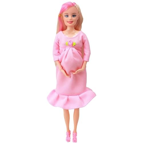 Neroyaner Pregnant Mother Doll 11.5" ABS Plastic Pregnant Doll with Baby in Tummy for Kids Gift, Style 2 - Style 2 thumbnail 5