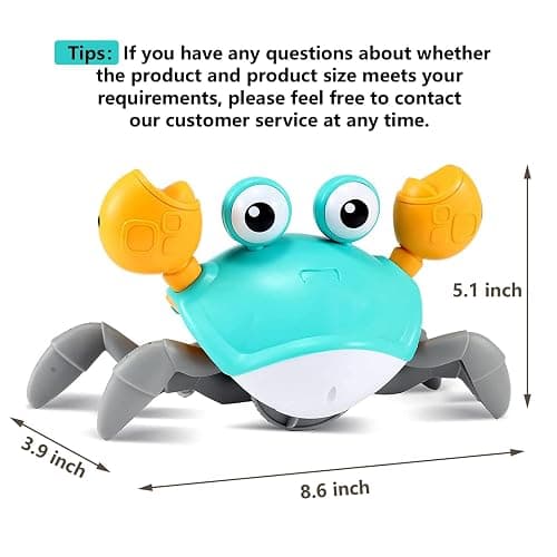 control future Crawling Crab Baby Toy - Infant Tummy Time Toys 3 4 5 6 7 8 9 10 11 12 Babies Boy 3-6 6-12 Learning Crawl 9-12 12-18 Walking Toddler 36 Months Old Music Development 1st Birthday Gifts thumbnail 2
