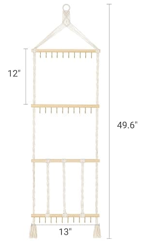 Mkono Headband Holder Boho Hair Bow Organizer for Girls Macrame Bow Hanger with 30 Hooks Bow Holder for Nursery Baby's Room Hair Accessories Organizer Wall Hanging Decor for Bedroom Bathroom thumbnail 3