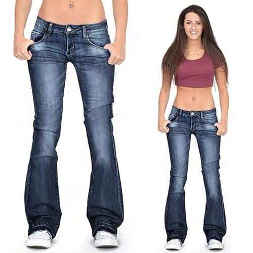Cdiecer Bell Bottom Jeans for Women Low Rise Flare Pants Butt Lifting Jeans Mid 90s Bootcut Jean Plus Size Wide Leg Pant thumbnail 2