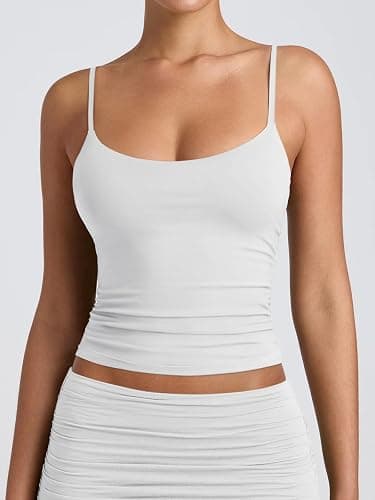 PINKMSTYLE Women's Basic Double Lined Scoop Neck Tank Tops Adjustable Cami Tank Summer Sleeveless Tops thumbnail 5