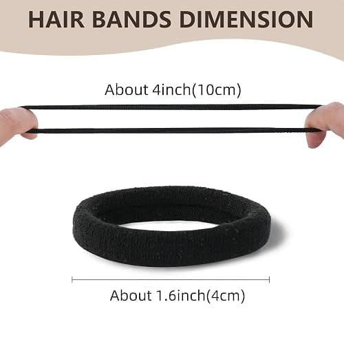FVOLREM Hair Ties, 150 PCS No Damage, Hair Elastics Hair Accessories for Women Girls, Thick Seamless Hair Ties - Black thumbnail 2