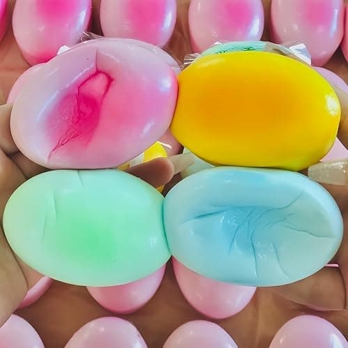 Slow Rising Squishy Toys, 4Pcs Sticky Bread Squishies Fidget Toys for | Super Soft Slow Rising Squishies, Vibrant Bread Shape Squeeze Toy for Anxiety Relief, ADHD, Party Favors thumbnail 3