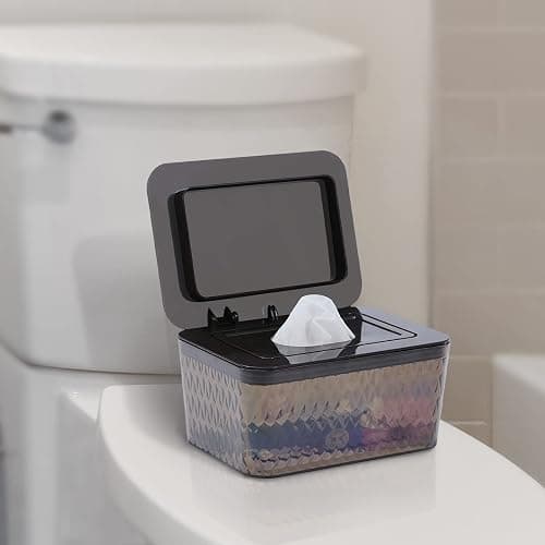 Hswt Wipes Dispenser Seal-Designed Wipe Dispenser Holder Wipes Case Box for Bathroom Keep Wipes Fresh, Dust-Proof & Non-Slip thumbnail 2