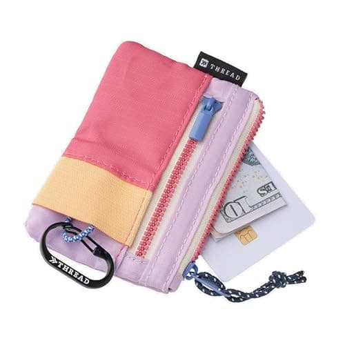 Thread Wallets Pouch Wallet – Compact Zip Wallet with Clear ID Window, Coin & Card Pockets, and Key Stash – Lightweight Rip-Stop Travel Wallet for Men & Women (Summer Mix) thumbnail 4