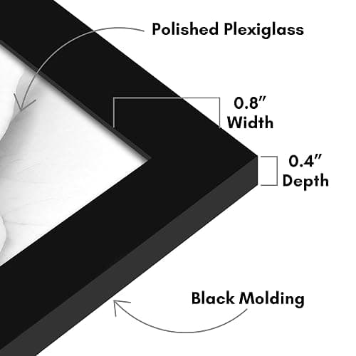 Americanflat 8x8 Picture Frame with Polished Plexiglass - Set of 12 - Signature Collection - Picture Frames with Engineered Wood - Square Frame for Tabletop and Wall Display - Black thumbnail 4