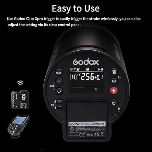 Godox AD300 Pro AD300Pro Outdoor Flash Strobe, Portable 300Ws 2.4G TTL 1/8000 HSS Monolight, 0.01-1.5s Recycle, 320 Full Power Flashes, 12W Modeling Lamp, GODOX AD 300 Pro with Rechargeable Battery thumbnail 7