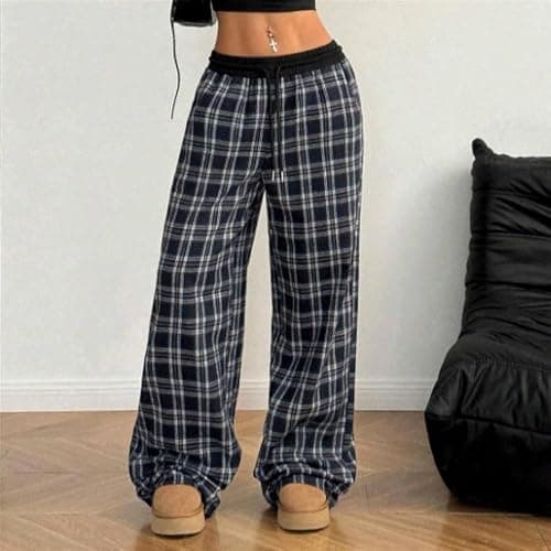 Plaid Goth Alt Pants Baggy Pants for Women Alt Clothing Alternative Clothing thumbnail 2