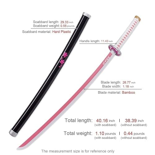 Zisu Demon Katana Sword, About 41 inches, Hashira Pillars & Protagonist Katana for Cosplay Purpose, Anime Original Texture thumbnail 2