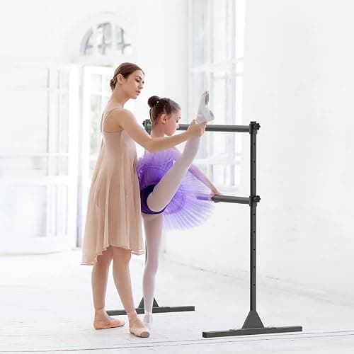 SELEWARE Height Adjustable Ballet Barre Freestanding Ballet Bar Heavy Duty Dance Bar Support Barre Movements Body Stretch Pull-ups, Sturdy Construction Never Fall Apart, Anti-Slip thumbnail 5