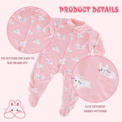 Aori Reborn Baby Dolls Clothes 22 Inch 2 Pcs Pink Outfit Set for 20-22 Inch Realistic Reborn Girl Doll thumbnail 5