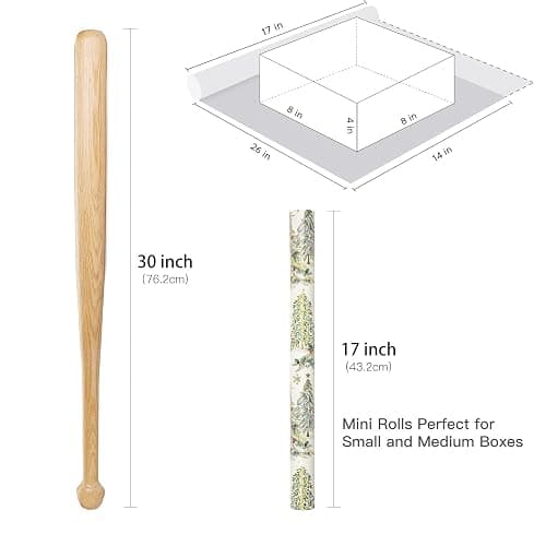 RUSEPEA Luxury Christmas Tree Wrapping Paper Roll, Mini Roll, Elegant Gold Foil Xmas Tree Gift Wrap Paper for Holiday Gifts, Party, DIY Crafts (17in x 16.4ft) thumbnail 7