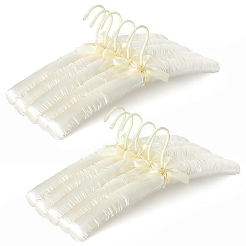 Topia Hanger Padded Hangers for Women Clothing,17-inch Satin Hangers 10 Pack Thick Foam Padded No Shoulder Bump for Sweaters, Coat, Blouses, Dresses-Ivory,CT18I-10 - Image 1