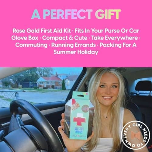 BLINGSTING First Aid Kit - 75 Essential First-aid Supplies, Bandages, Wipes, Gold Travel Case - Multipurpose Mini Emergency Kit for Women - Pink Interior - Compact & Versatile - TSA Approved (1 Count) thumbnail 5