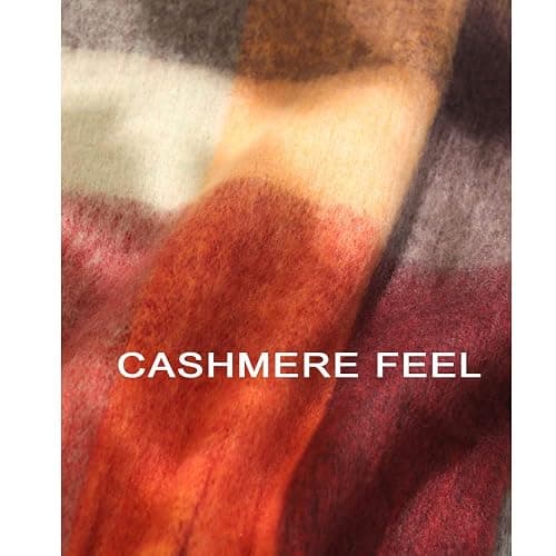 OUNIYA Large Chunky Plaid Scarf Checked Colorful Oversized Scarves Soft Big Cashmere Wool Thick Winter Warm Blanket Women thumbnail 7