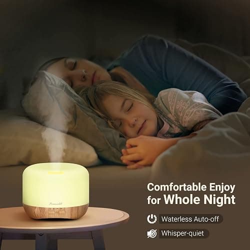 Homeweeks 300ml Essential Oil Diffuser, Quiet Aromatherapy Mist Diffusers for Essential Oils, Wood Grain, Ultrasonic, Remote Control, Timer, 7 Colors Light for Bedroom (300ml) - Wood - 300 ml thumbnail 8