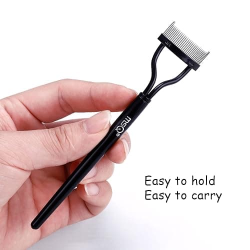 Eyelash Comb MSQ Eyelash Separator Mascara Applicator Eyelash Definer With Comb Cover Arc Designed Cosmetic Brushes Tool Black (1PCS) thumbnail 4