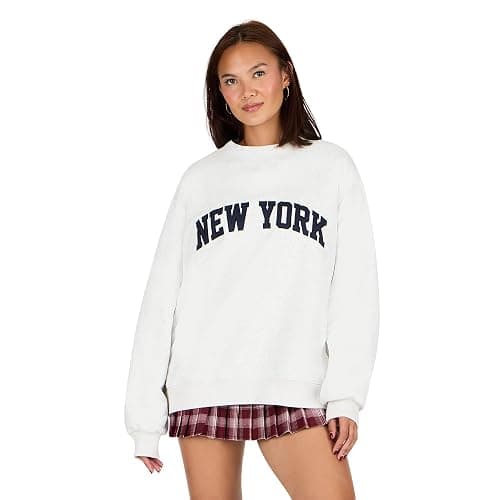 Forever 21 Women's Mock Neck Sweatshirt With Twill Patch - Image 1