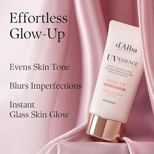 d'alba Piedmont Waterfull Tone-Up Sunscreen Serum (1.69 fl oz), SPF 50+ | BROAD SPECTRUM SPF 50 +, Makeup Base, Foundation-Free, Even Skint Tone, Korean Sunscreen for Face, All Skin Tones thumbnail 5