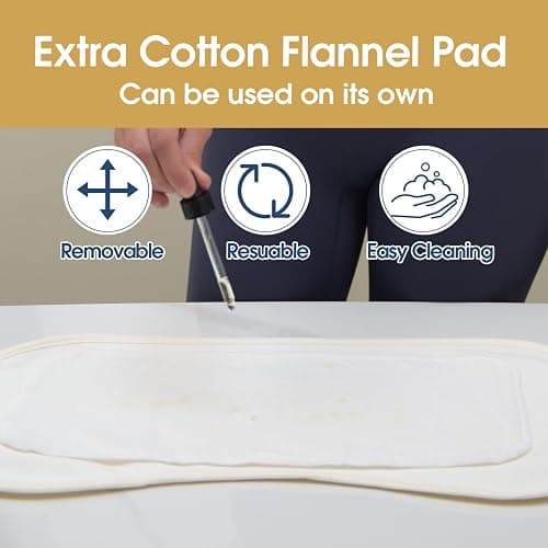 Castor Oil Pack Wrap for Stomach, Cotton Flannel Pad, Comfort Fit, Reusable and Mess-Free (Castor Oil Not Included) thumbnail 3